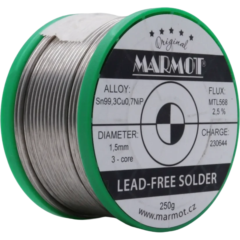 MARMOT Sn99 MTL568 | Bezolovnatá pájka Ø 1,5 mm - Balení: 250 g