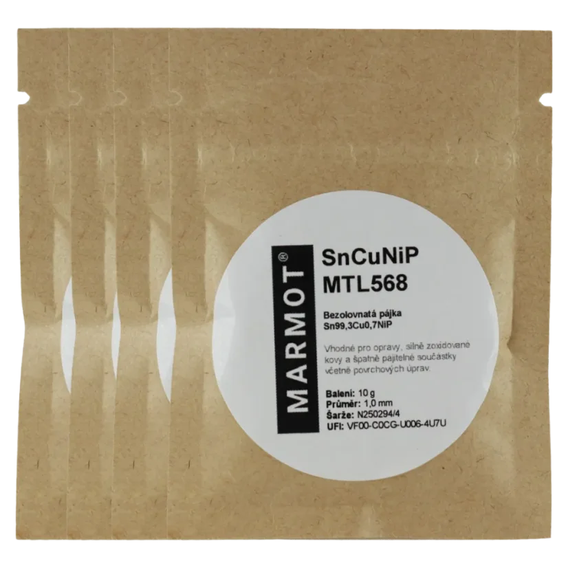 Testovací sada 3 vzorků (Standard, Stříbro, Bismut - Průměr drátu: 0,8mm