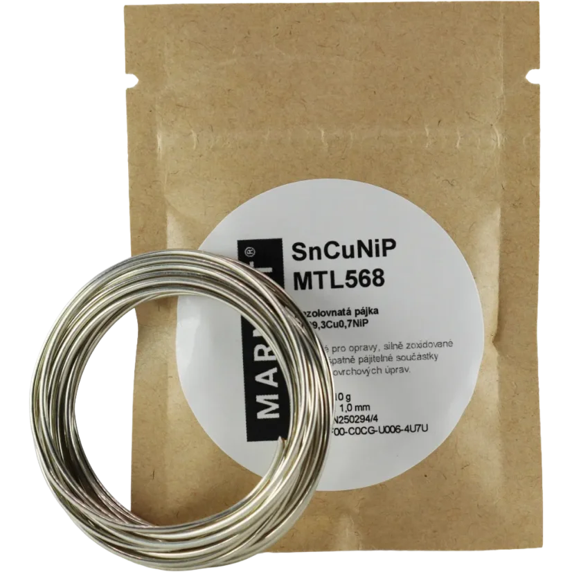 Bezolovnatá pájka Sn99,3Cu0,7NiP MTL568 Ø 1mm - Balení: 10 g