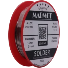 Marmot® Sn60Pb40 – olovnatá pájka Ø 1,0 mm, detail průměru drátu