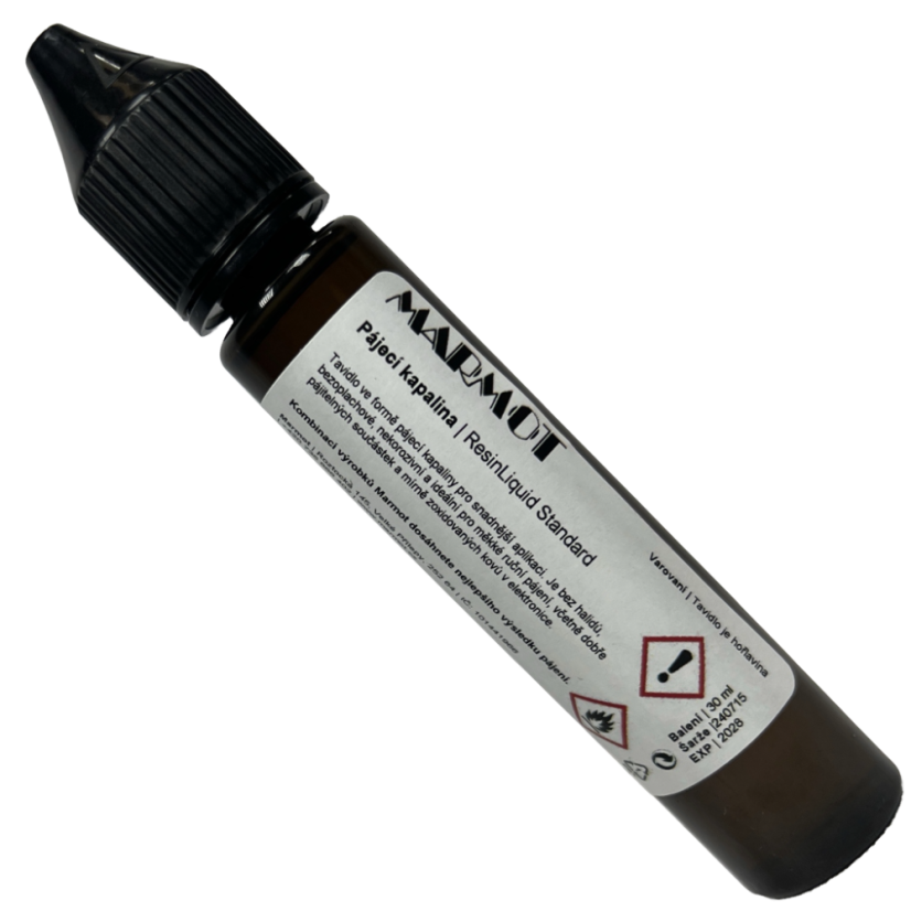 Pájecí kapalina CleanFlux Standard – balení s etiketou pro čisté pájení.