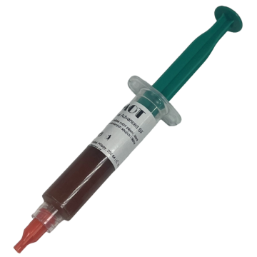 Gelové tavidlo ve stříkačce | flux gel Marmot® na ROL0/ROL1 bázi pro přesnou aplikaci