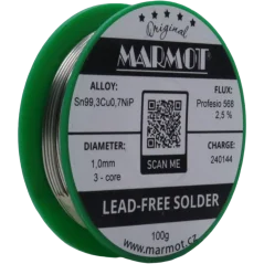 Pájecí cín bezolovnatý Sn99,3Cu0,7NiP MTL568 Ø 1,0 mm