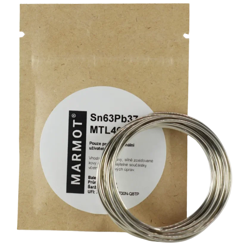 Pájecí cín olovnatý eutektický Sn63Pb37 MTL 468 Ø 0,8mm - Balení: 10 g